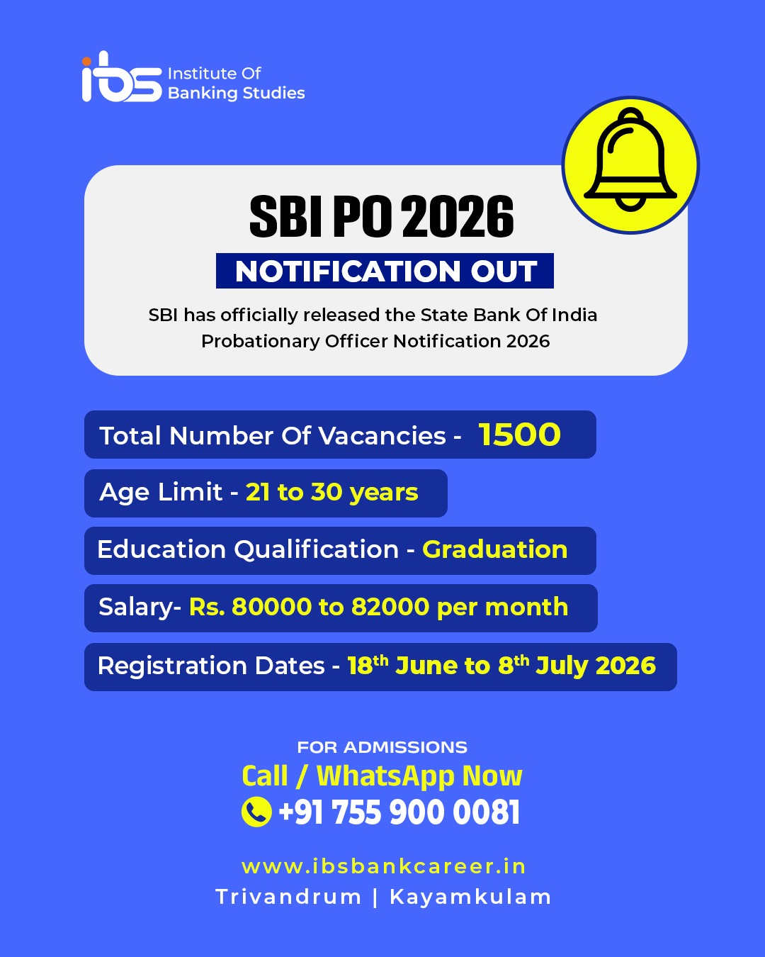 SBI PO 2026 NOTIFICATION OUT
