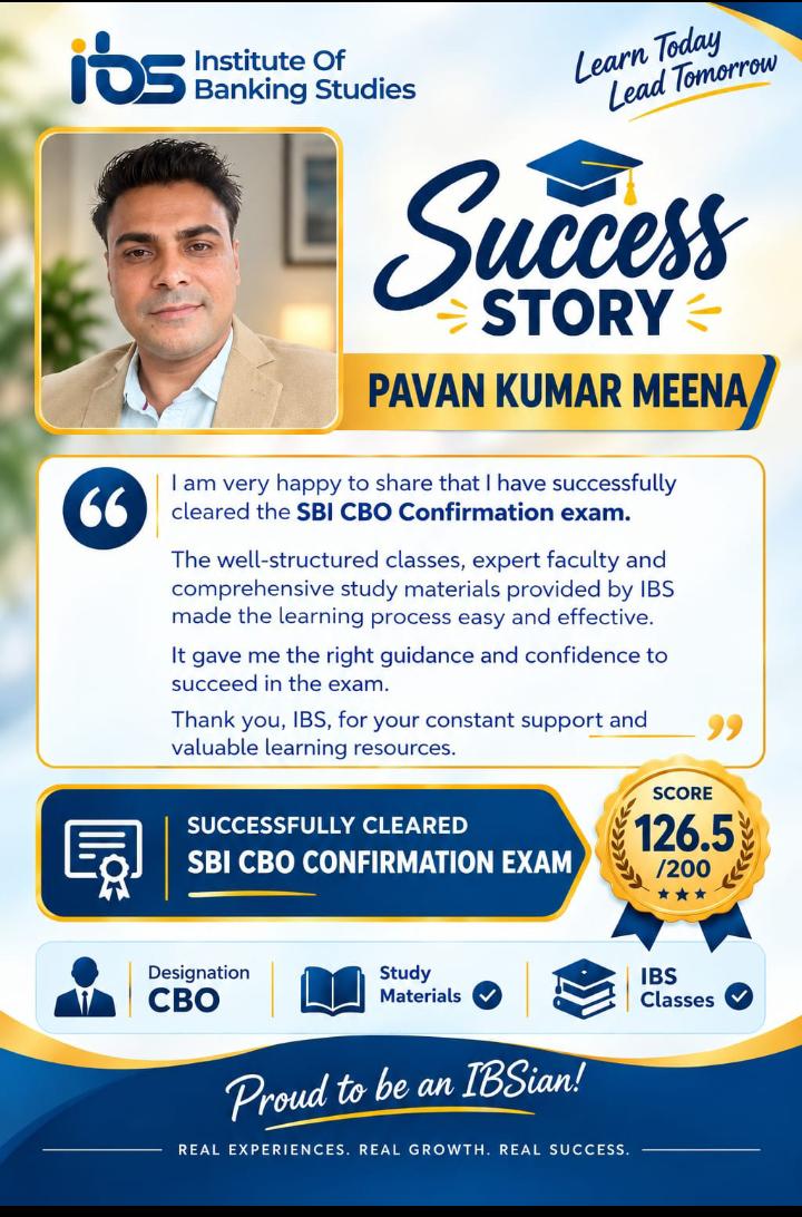 SBI CBO Confirmation exam.