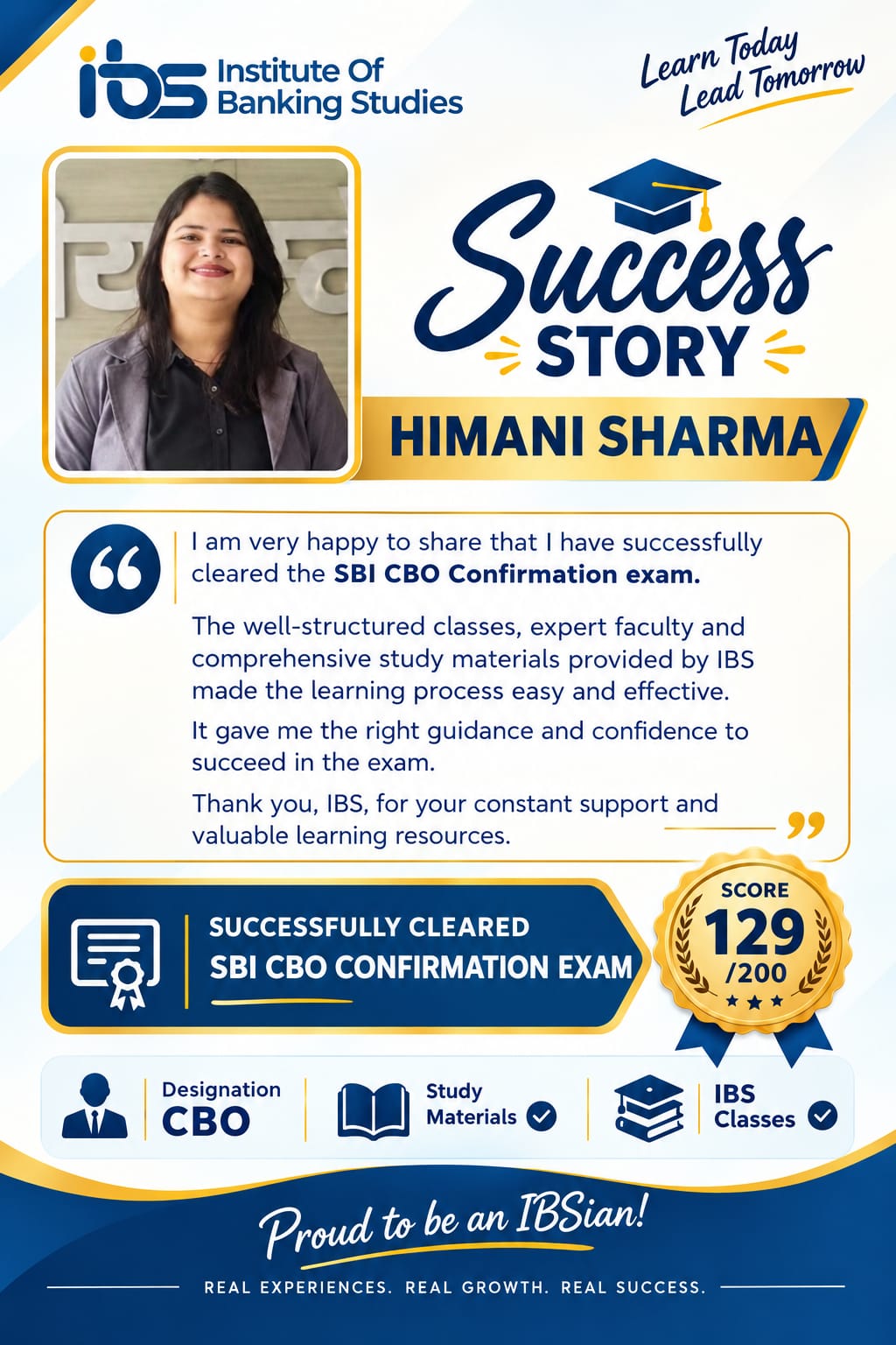 SBI CBO Confirmation exam.