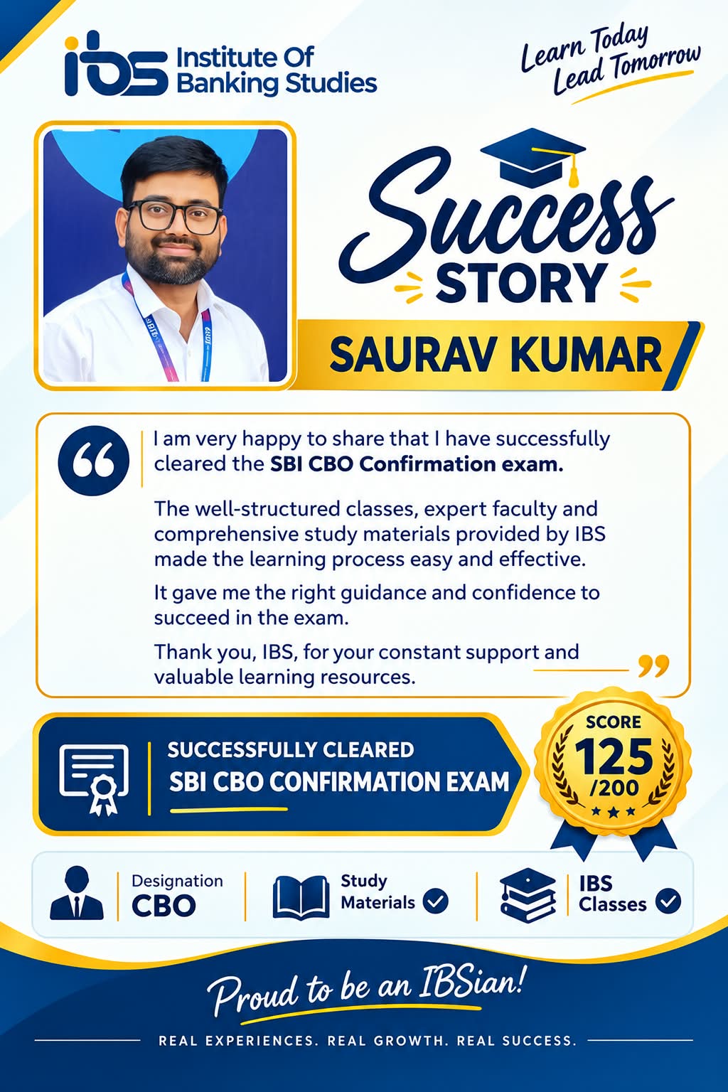 SBI CBO Confirmation exam.